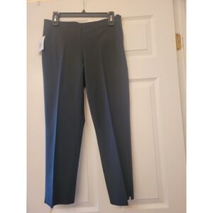 Charlotte Kellogg Black Slim Cut Silk Blend Cropped Stretch Pants Size 10 Chic